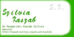 szilvia kaszab business card